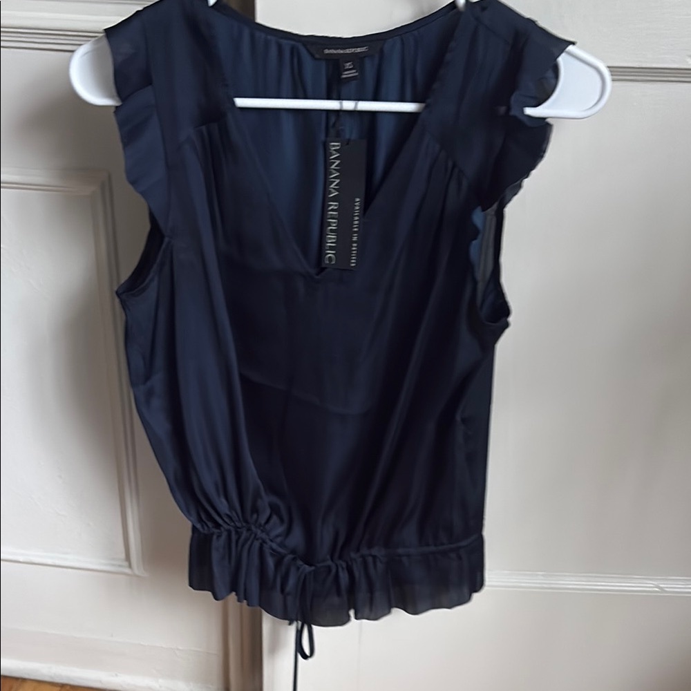 Banana Republic Navy Silk Top